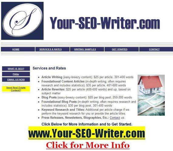 Need SEO writing for your website or blog? (YourSEOWriter DOT com)
