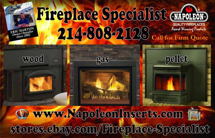 NEW Fireplace Inserts-Wood, Pellet, Gas (Installation available)