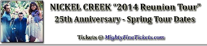 Nickel Creek Concert Charlottesville, VA Tickets 2014 nTelos Wireless Pavilion