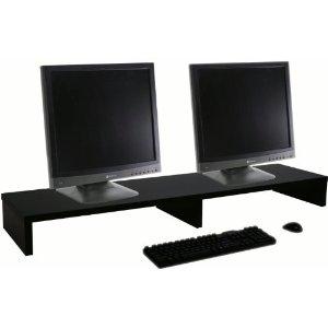 OFC Express Dual Monitor Stand / TV Stand 42 x 11 x 5.25, Black Compare Prices