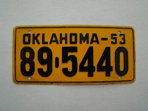 Oklahoma bicycle plate - cereal premium