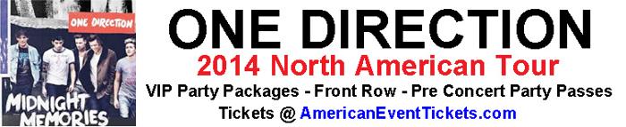 One Direction 2014 Concert Tour VIP Meet & Greet Passes & Platinum Ticket Packages