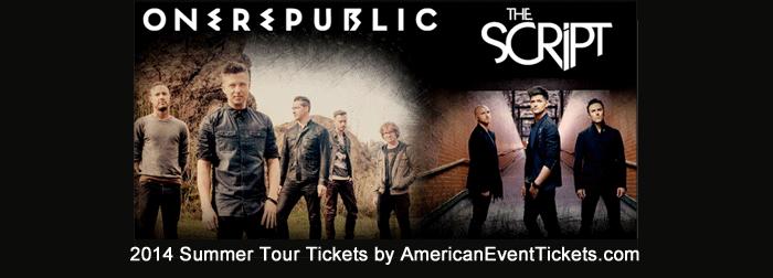 OneRepublic & The Script Cincinnati OH Concert Riverbend Music Center Tickets August 3, 2014