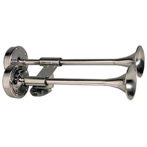 Ongaro Deluxe SS Shorty Dual Trumpet Horn - 12V (10012)