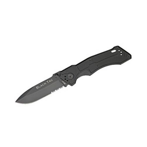 Ontario Knife Company King Cutlery -Black TAC Drop Point Folder 8793