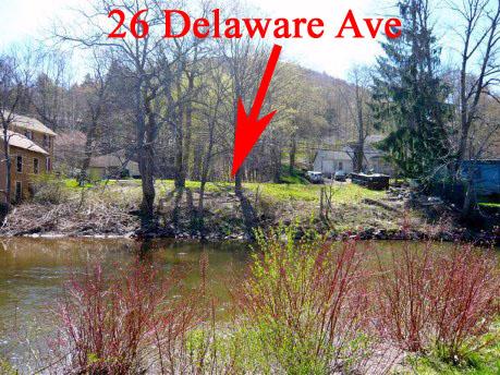 Own a piece of the Delaware River! .46 acre River Front property ? Water Sewer Electric I& Survey