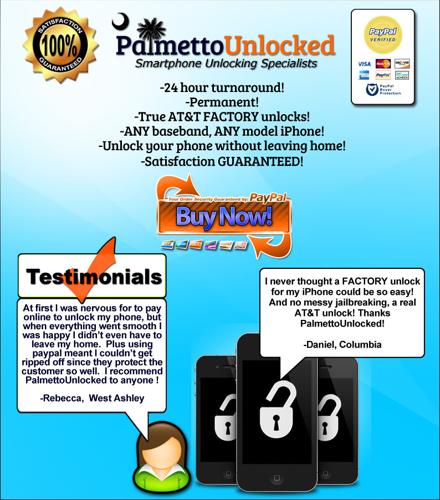 PalmettoUnlocked - FACTORY unlock for your iphone without leaving your house yes! CHEAP!