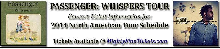 Passenger Whispers Tour Concert Portland Tickets 2014 Crystal Ballroom