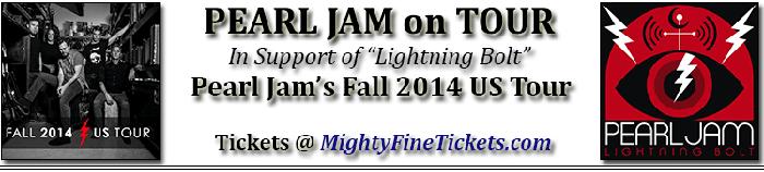 Pearl Jam Fall Tour Concert in Detroit Tickets 2014 at Joe Louis Arena