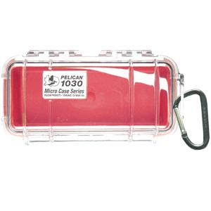 Pelican 1030 Micro Case w/Clear Lid - Red (1030-028-100)