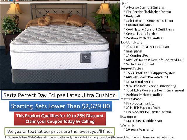 Perfect Day Eclipse Latex Ultra Cushion Top Mattress Sets by Serta