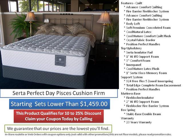 Perfect Day Pisces Visco Cushion Firm by Serta Mattress set