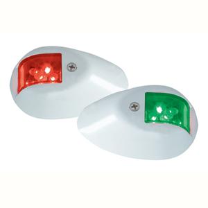 Perko LED Side Lights - Red/Green - 24V - White Epoxy Coated Housin.