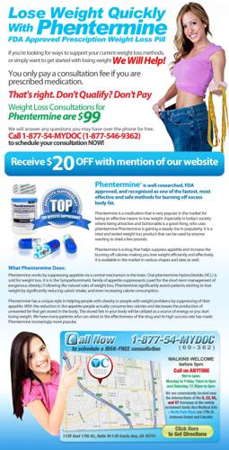 Phentermine - For Rapid Consistent Weight Loss - Safe & Private - TRY IT NOW $20 OFF