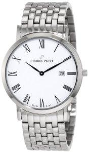 Pierre Petit Men's P-787G Serie Nizza Classic White Dial Stainless-Steel Date Watch On Line
