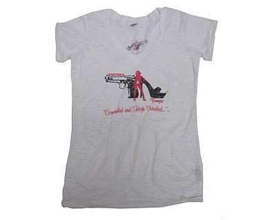 Pistols and Pumps PP103-WH-XL Burnout T-Shirt Wht XL