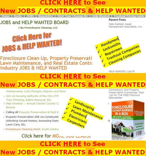 Plan Your New Foreclosure Clean Up Business, Start Earning Your Worth in Biz!