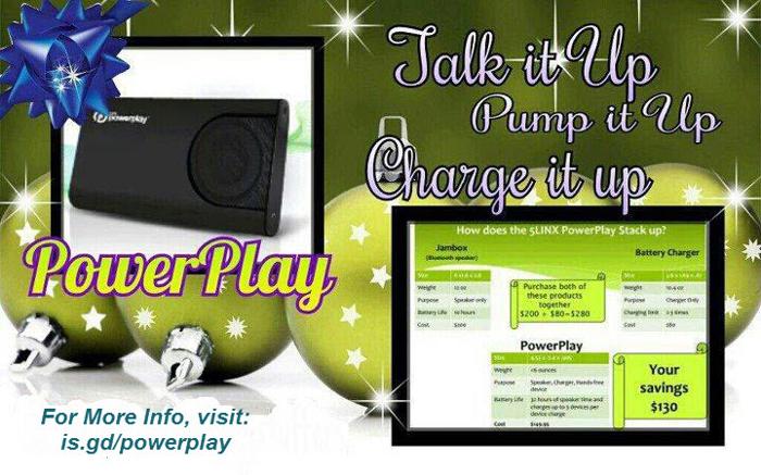 PowerPlay - Wiʀeless Speaker, Hands-Free Caǀling, & Charge Your Electronic Device