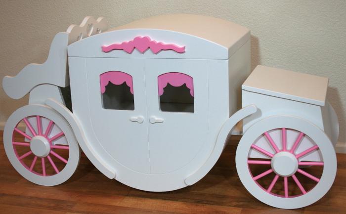 Princess Carriage Toy Box Hope Chest Decorative Blanket Storage Box