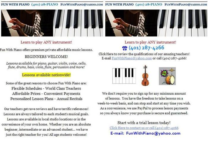 Private Music Lessons Available ¸.?*´¨`*?.¸
