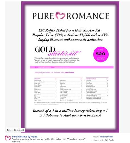 Pure Romance Raffle Tickets