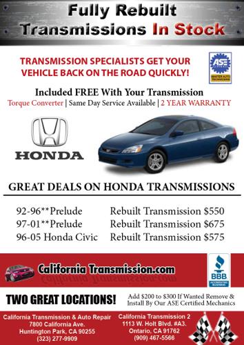 **** Quality Honda Civic Transmission Rebuilds **** Quality Honda Prelude Transmission Rebuilds ***