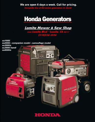 ? Quiet little Honda Generators eu2000i, eu3000is, eu6500is