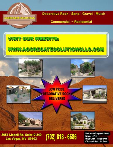 Realtor special on decorative rock Aggregate Solutions (702)818-6686