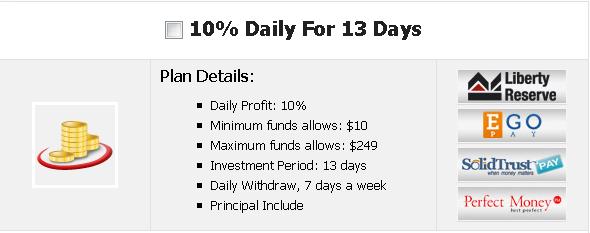 Receive?10% to 13% PER DAY for 13 DAYS?Then Repeat !!!