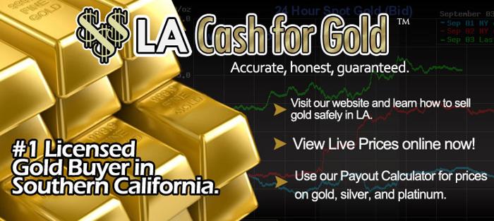 Receive an instant online quote when selling gold silver or platinum. LA Cash for Gold in Pasadena