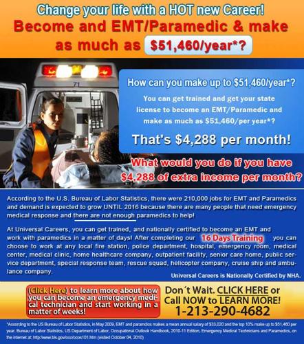 ?? Recession Proof Career As EMT/Paramedic. Up to $4,000 salary.?