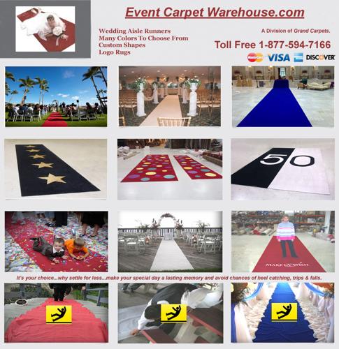 (¯'·..·´¯) RED CARPET RUNNERS - event carpeting - any color - WOW (¯'·..·´¯)
