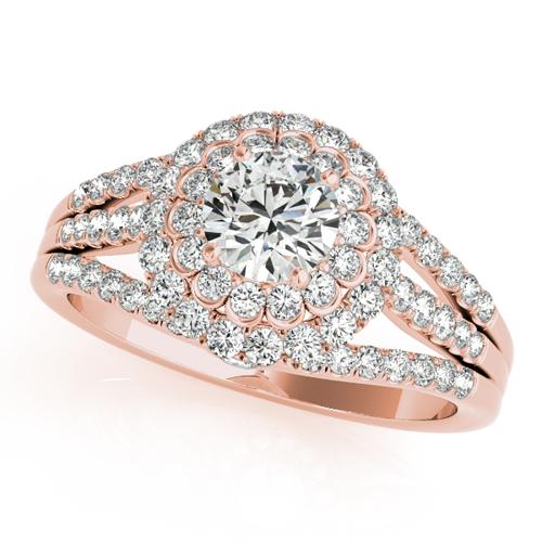 Romantic Diamond Engagement Ring in Elegant Rose Gold