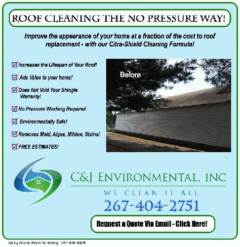 Roof Cleaning - Algae and Stain Removal - No Powerwashing! ( Perkasie, Sellersville, Doylestown)