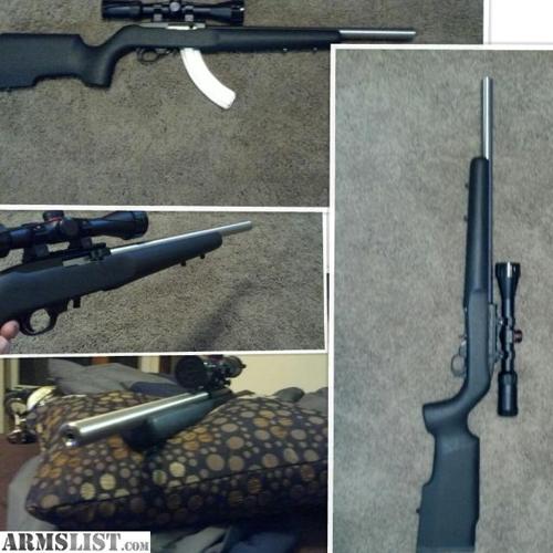 Ruger 10/22 with stainless. 920 bull barrel boyd synthetic stock ...Marlin 882ssv 22mag with stainless micro grooved bull barrel