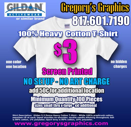 Screen Printed T-Shirts for your school, sorority or fraternity or special event