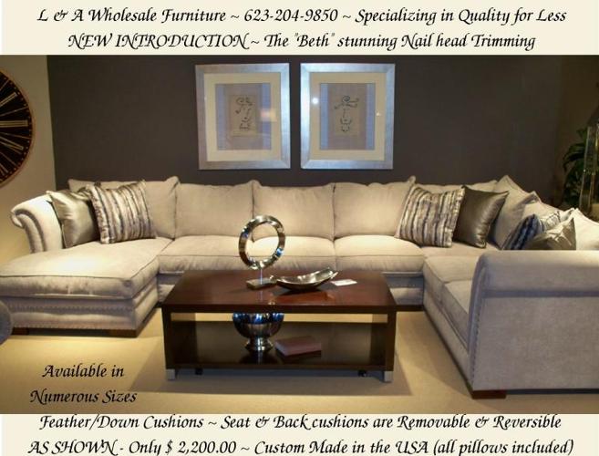 SECTIONAL ~ Excellence in Quality & Construction ~ Down cushions ~ Custom Made