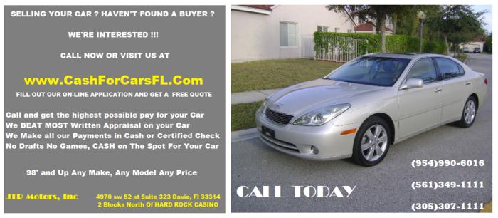 SELL YOUR CAR in Fort Lauderdale (954)990-6016, CarMax Alternative