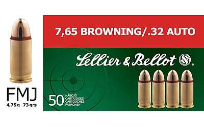 Sellier & Bellot Pistol 32 ACP 73Gr Full Metal Jacket 50 2000 31023