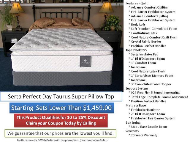Serta Mattress Perfect Day Taurus Visco Super Pillow Top Mattresses