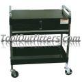 Service Cart With Locking Top and Drawer - Black
