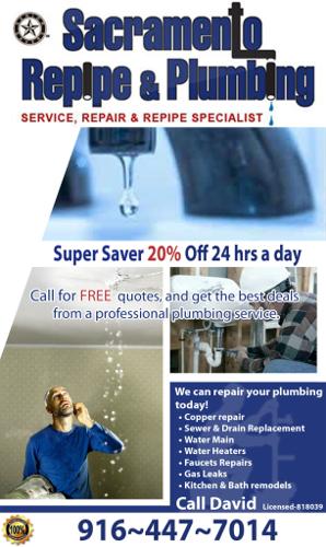 Service Repair and Repipe Specialist 916 447 7014
