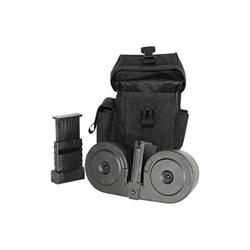 SGM Tactical AR15 Dual Drum Magazine 100 Rounds with Pouch Black