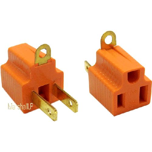 Single 2 Prong to 3 Prong Polarized Grounding Converter / Adapter P/N 30W1-32200 @ MarshallUP.com -