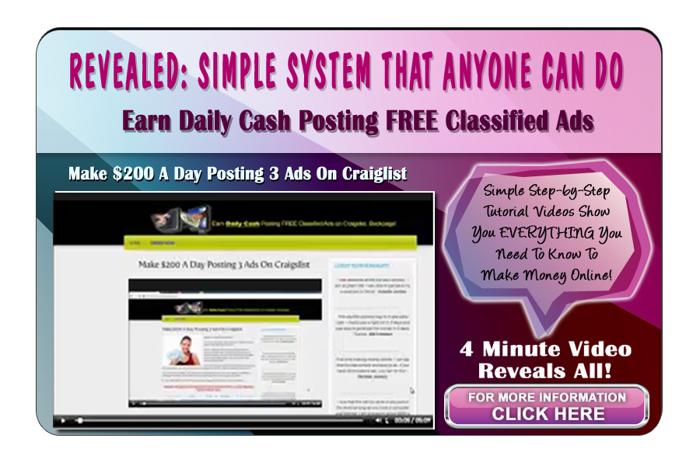 Single mom will SHOW you HOW TO earn $100 PER DAY posting ads