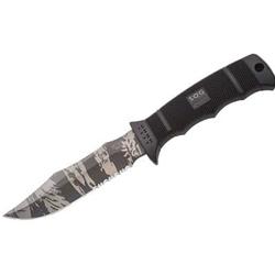 SOG SEAL Pup Fixed Blade Knife Tiger Stripe Combo Clip Point 4.85