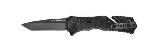 SOG Trident Folding Knife TiNi Plain Tanto Lock Blade/Pocket Clip 3.