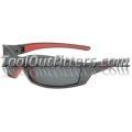 SolarPro™ Safety Glasses with Gray and Red Frames and Gray Photochromatic Lens with