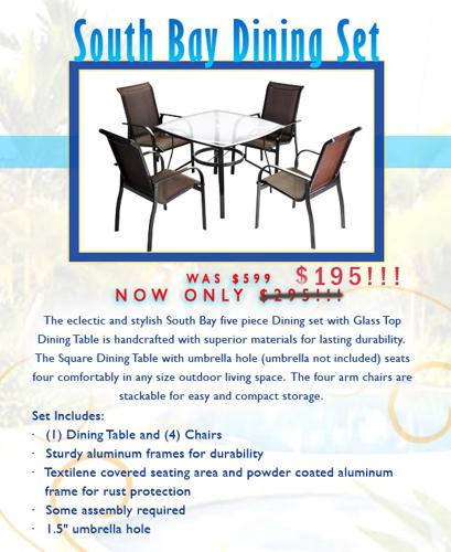 South Bay Collection - 5pc Outdoor Dining Set