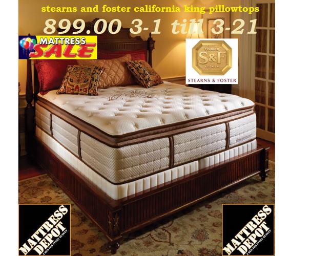 stearns and foster estate luxury plush pillowtop cal king bed sale!